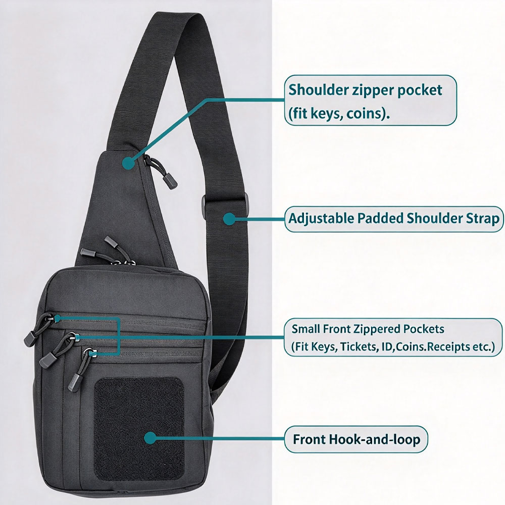 حقيبة مسدس تكتيكية للكتف والحم - مراجعة Edc Concealed Carry Sling Bag وسعره